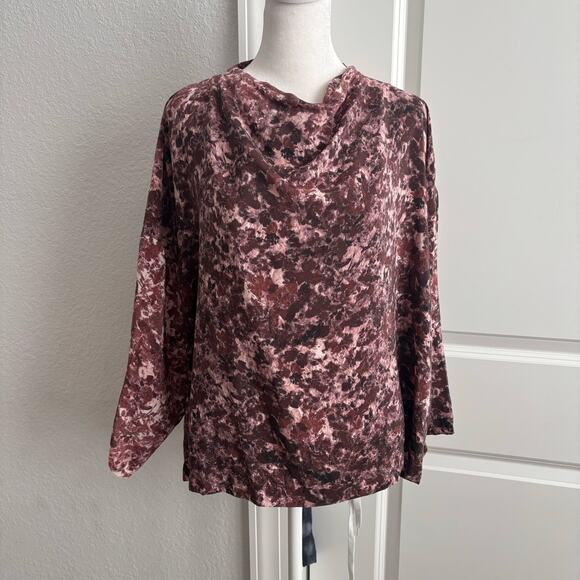 Anntian 100% Silk Cowl Neck Long Sleeve Blouse Top German OS Designer - Picture 1 of 11